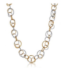 Collana Gioielli Brosway Aura in acciaio bicolore con cerchi intersecati bau05