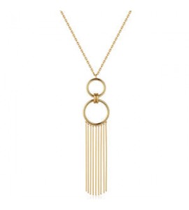 Collana Gioielli Brosway Aura in acciaio dorato con pendente con frange bau03