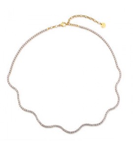 Collana Gioielli Brosway Desideri in acciaio dorato a S con zirconi bianchi bein030