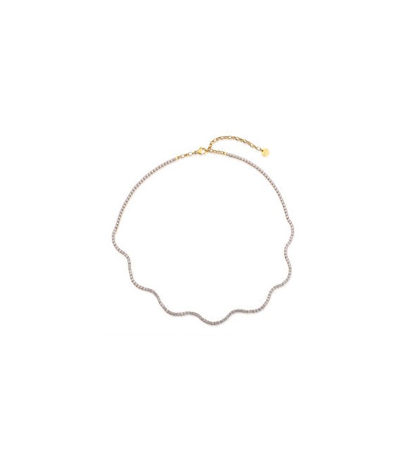 Collana Gioielli Brosway Desideri in acciaio dorato a S con zirconi bianchi bein030
