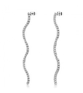 Orecchini Pendenti a S Gioielli Brosway Desideri in acciaio con zirconi bianchi beie033