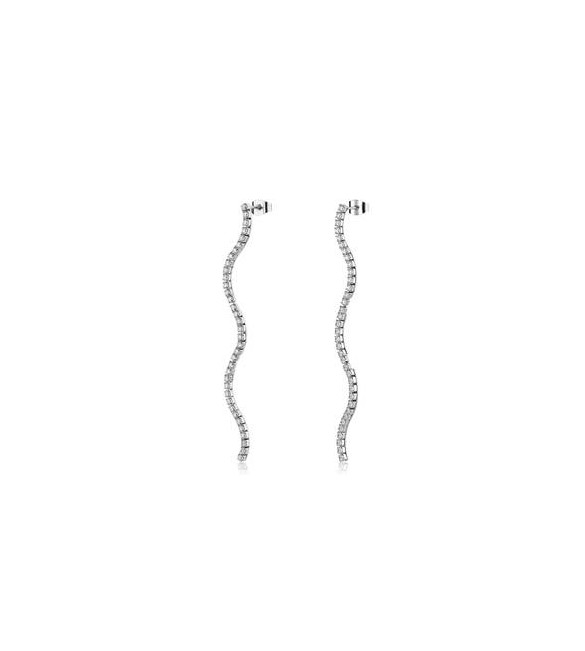 Orecchini Pendenti a S Gioielli Brosway Desideri in acciaio con zirconi bianchi beie033