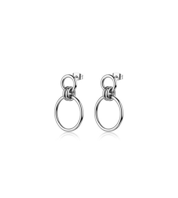 Orecchini Pendenti Gioielli Brosway Aura in acciaio con cerchi bau26