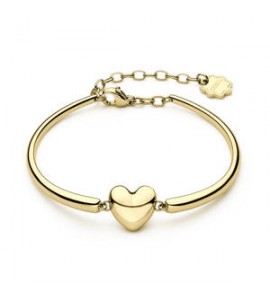Bracciale Donna Gioielli Brosway Chakra in acciaio dorato semirigido Cuore bhkb297