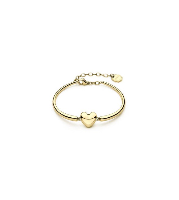 Bracciale Donna Gioielli Brosway Chakra in acciaio dorato semirigido Cuore bhkb297