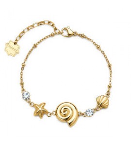 Bracciale Limited Edition Gioielli Brosway Chakra in acciaio dorato con stella marina BHKLE11