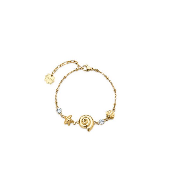 Bracciale Limited Edition Gioielli Brosway Chakra in acciaio dorato con stella marina BHKLE11
