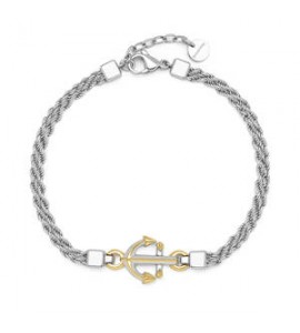 Bracciale Gioielli Brosway Seawolf in acciaio bicolore con Ancora BWF12