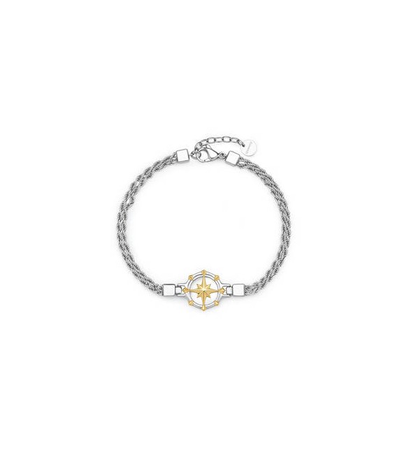 Bracciale Gioielli Brosway Seawolf in acciaio bicolore con Rosa dei venti BWF14