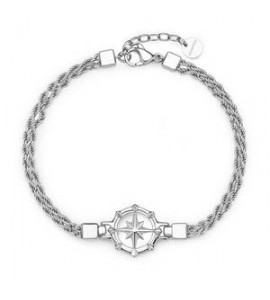 Bracciale Gioielli Brosway Seawolf in acciaio con Rosa dei venti BWF13