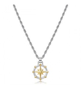 Collana Gioielli Brosway Seawolf in acciaio bicolore con Rosa dei venti BWF04