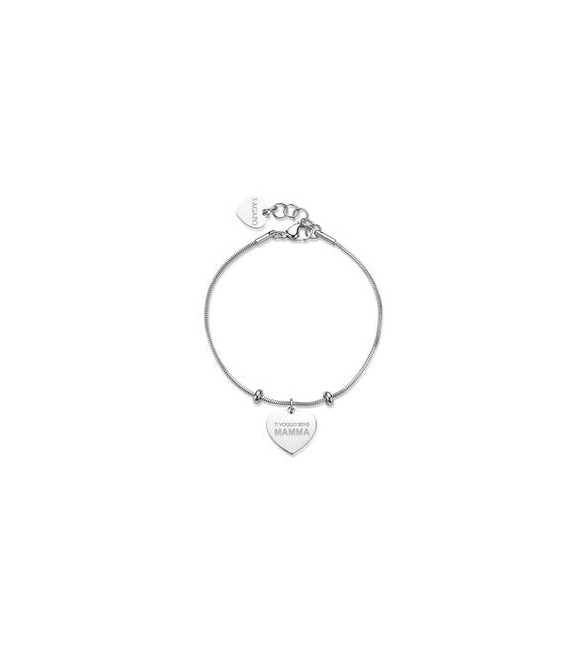 Bracciale Gioielli Sagapò Edizione Limitata in acciaio con Cuore e scritta Mamma SLE01