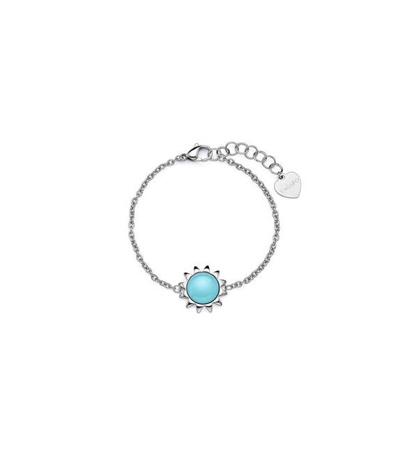 Bracciale Gioielli Sagapò Glowy in acciaio con sole azzurro SGW11