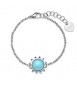Bracciale Gioielli Sagapò Glowy in acciaio con sole azzurro SGW11