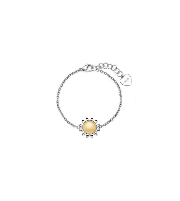 Bracciale Gioielli Sagapò Glowy in acciaio con sole dorato SGW12