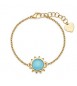Bracciale Gioielli Sagapò Glowy in acciaio dorato con sole azzurro SGW13