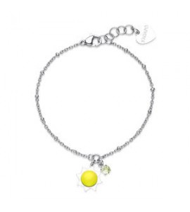 Bracciale Gioielli Sagapò Joyful in acciaio con sole giallo SJF16