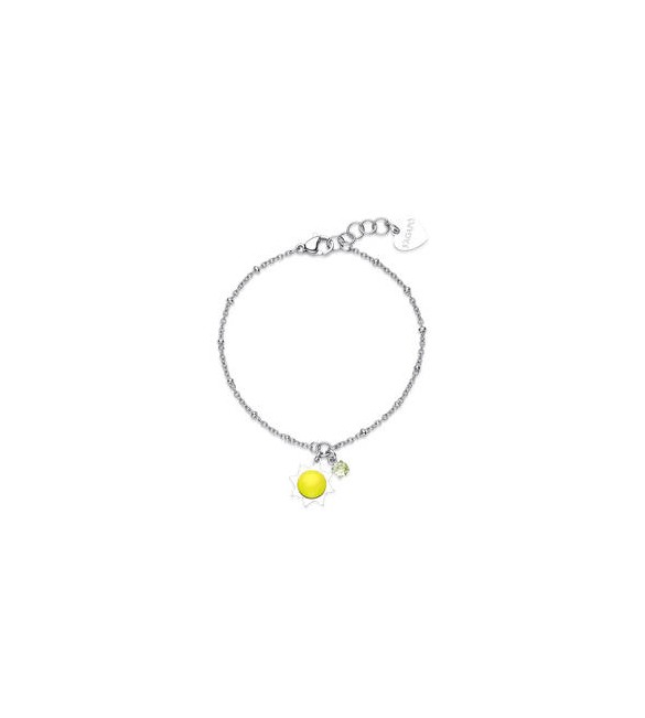 Bracciale Gioielli Sagapò Joyful in acciaio con sole giallo SJF16