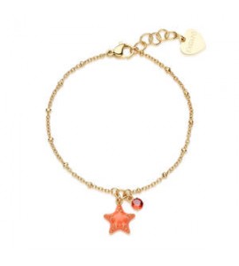 Bracciale Gioielli Sagapò Joyful in acciaio dorato con stella marina arancione SJF17