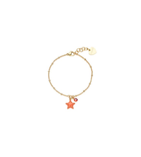 Bracciale Gioielli Sagapò Joyful in acciaio dorato con stella marina arancione SJF17