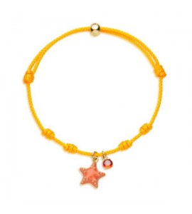Bracciale Gioielli Sagapò Joyful in cordino arancione con stella marina in acciaio dorato SJF14