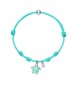 Bracciale Gioielli Sagapò Joyful in cordino azzurro con tartaruga in acciaio SJF11