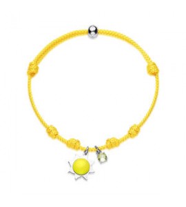 Bracciale Gioielli Sagapò Joyful in cordino giallo con sole in acciaio SJF13