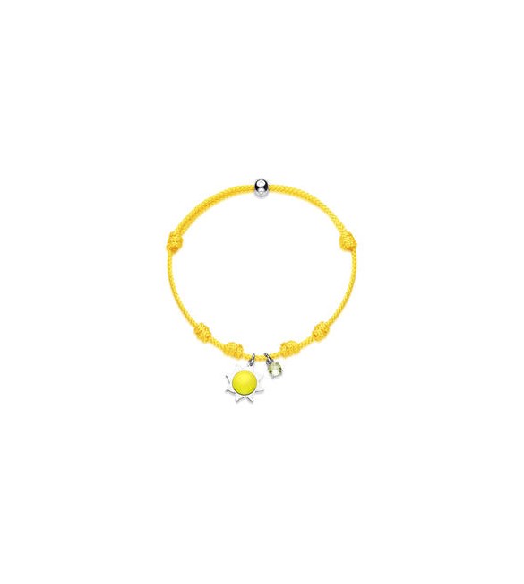 Bracciale Gioielli Sagapò Joyful in cordino giallo con sole in acciaio SJF13