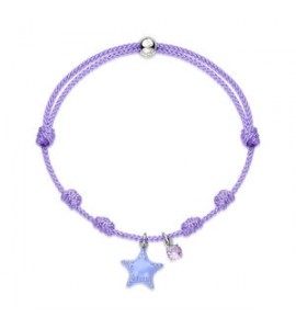 Bracciale Gioielli Sagapò Joyful in cordino viola con stella marina in acciaio SJF12
