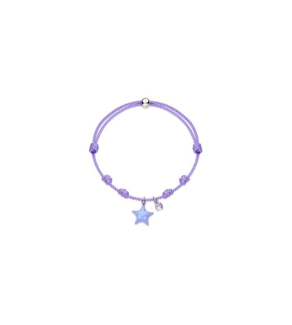 Bracciale Gioielli Sagapò Joyful in cordino viola con stella marina in acciaio SJF12