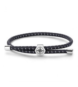 Bracciale Gioielli Sagapò Panama in cordino elastico nero e rosa dei venti SPA38