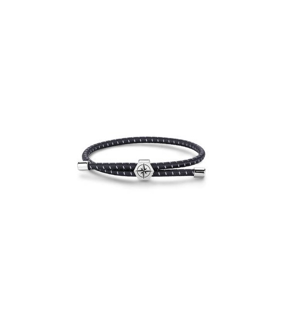 Bracciale Gioielli Sagapò Panama in cordino elastico nero e rosa dei venti SPA38