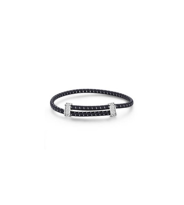 Bracciale Gioielli Sagapò Panama in cordino elastico nero SPA33