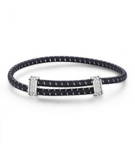 Bracciale Gioielli Sagapò Panama in cordino elastico nero SPA33