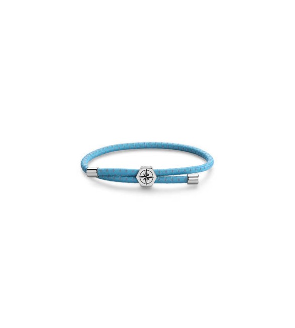 Bracciale Gioielli Sagapò Panama in cordino elastico verde petrolio e rosa dei venti SPA36