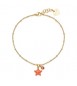 Cavigliera Gioielli Sagapò Joyful in acciaio dorato con stella marina arancione SJF42
