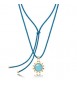 Collana Choker Gioielli Sagapò Glowy in cordino azzurro con sole dorato azzurro SGW04