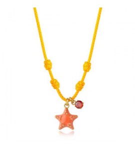 Collana Choker Gioielli Sagapò Joyful in cordino arancione con stella marina in acciaio SJF04