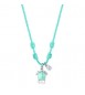Collana Choker Gioielli Sagapò Joyful in cordino azzurro con tartaruga in acciaio SJF01