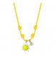 Collana Choker Gioielli Sagapò Joyful in cordino giallo con sole in acciaio SJF03