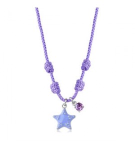 Collana Choker Gioielli Sagapò Joyful in cordino viola con stella marina in acciaio SJF02