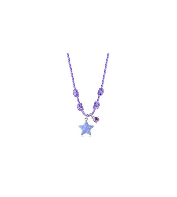 Collana Choker Gioielli Sagapò Joyful in cordino viola con stella marina in acciaio SJF02