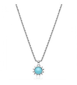 Collana Gioielli Sagapò Glowy in acciaio con sole azzurro SGW02