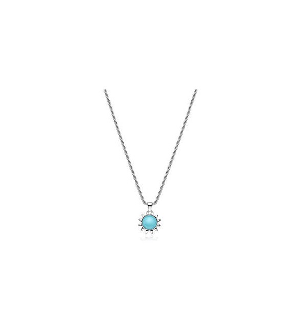 Collana Gioielli Sagapò Glowy in acciaio con sole azzurro SGW02