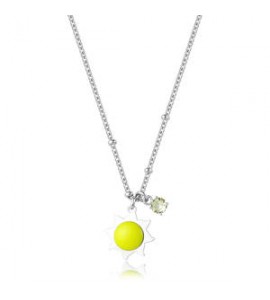 Collana Gioielli Sagapò Joyful in acciaio con sole giallo SJF06