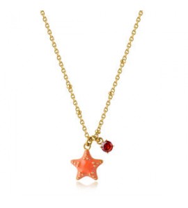 Collana Gioielli Sagapò Joyful in acciaio dorato con stella marina arancione SJF07