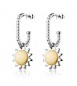 Orecchini a cerchio Gioielli Sagapò Glowy in acciaio con sole dorato SGW23
