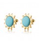 Orecchini Gioielli Sagapò Glowy in acciaio dorato con sole azzurro SGW22