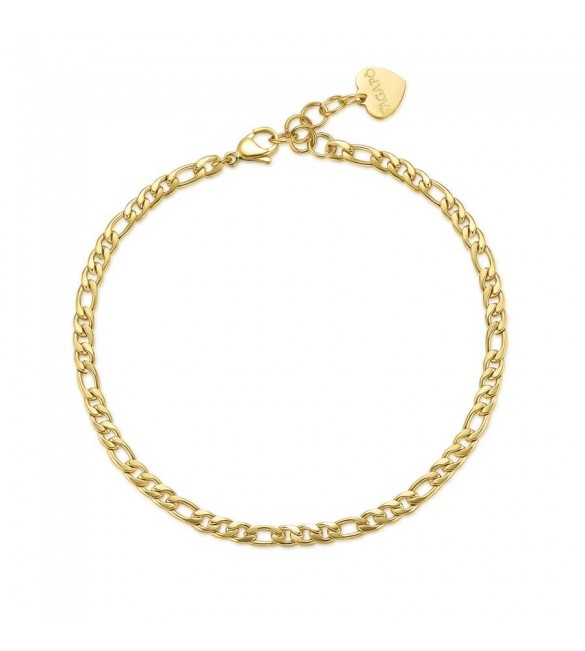 Cavigliera Donna Gioielli Sagapò Chunky in acciaio 316L pvd oro shk18