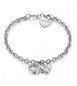 Bracciale Gioielli S\'Agapò Lucky Light in acciaio con quadrifoglio e cristallo verde chrysolite SKT12